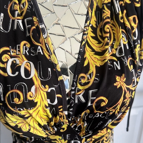 VERSACE Black and Gold Mini Dress - Picture 8 of 13